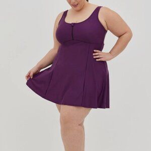 Torrid Purple Women's Swim Dress One Piece (built in shorts with pockets) Size 0